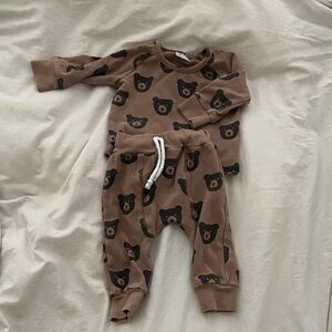 Cozy Bear Print Kids Matching Set